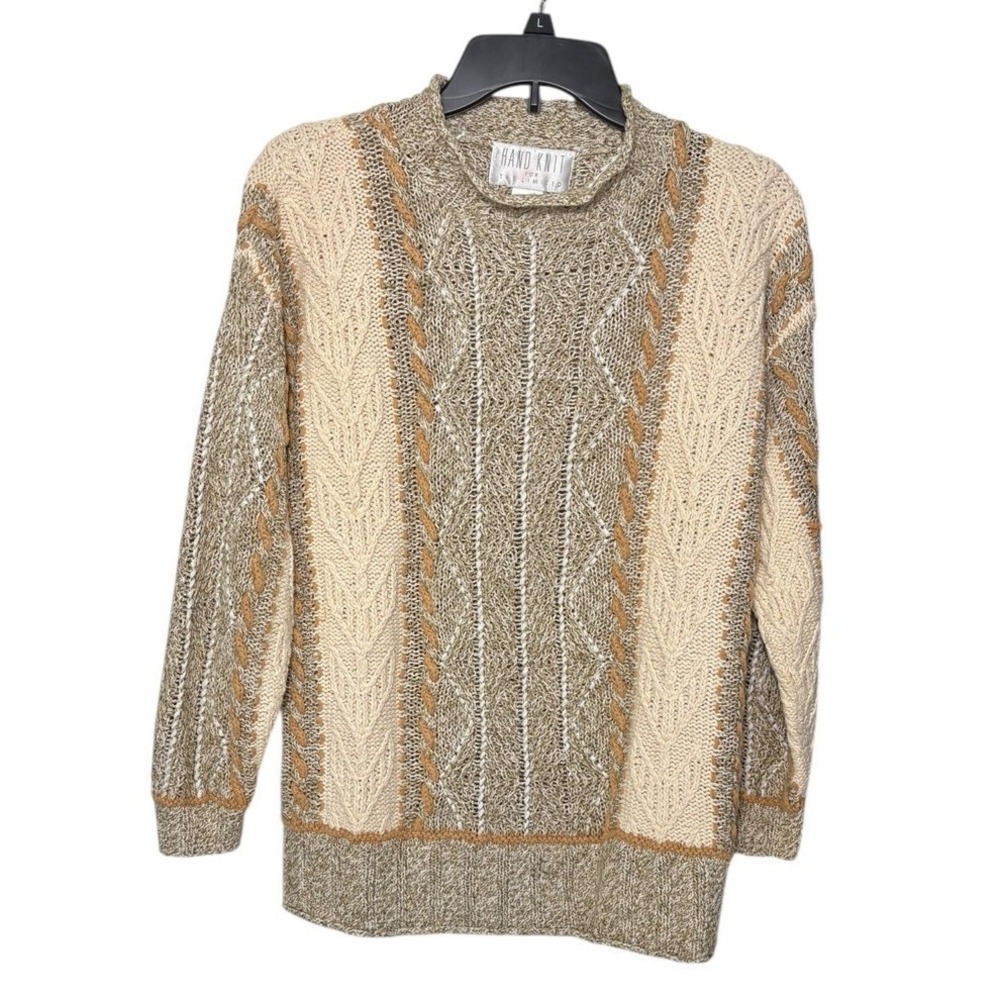 Hand Knit‎ For The Limited Silk Blend Cable Knit Sweater  Women's Size Small Vtg